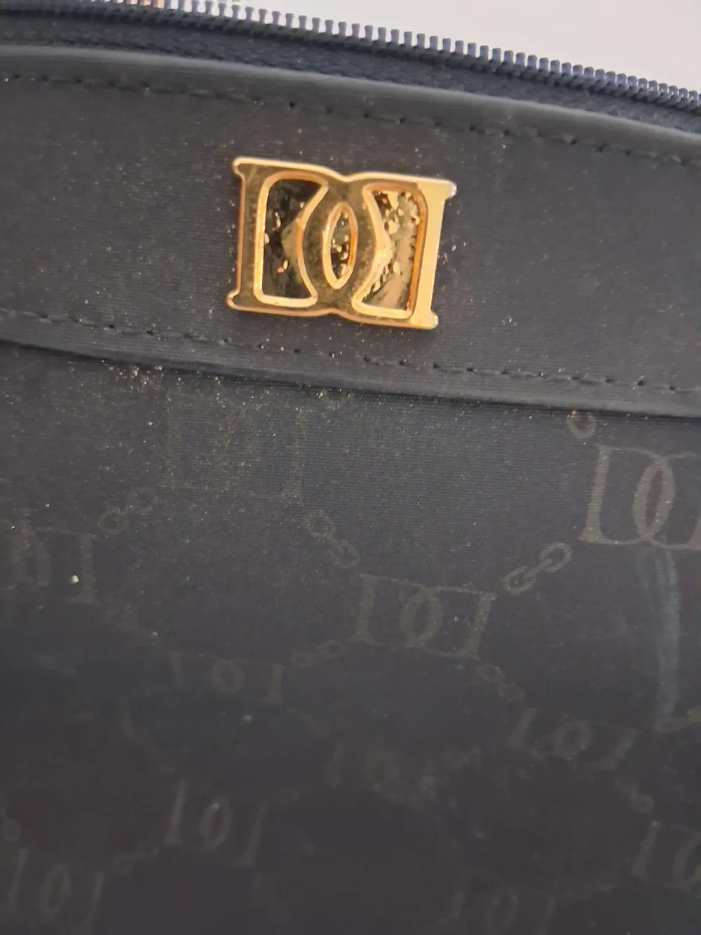 Black Crossbody Bag with Gold Accent
